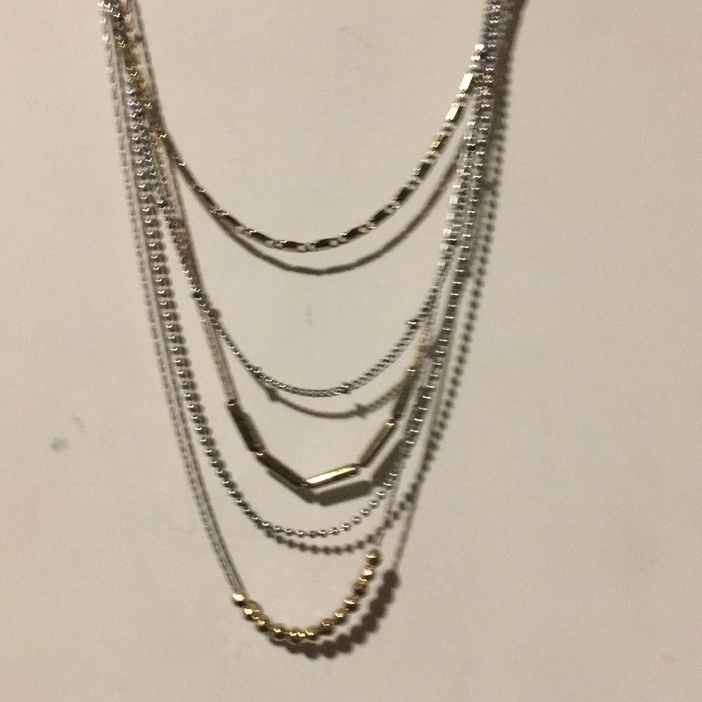 💛🤍💛NWT Ballet Gold/Silver Layered Necklace - Picture 2 of 7